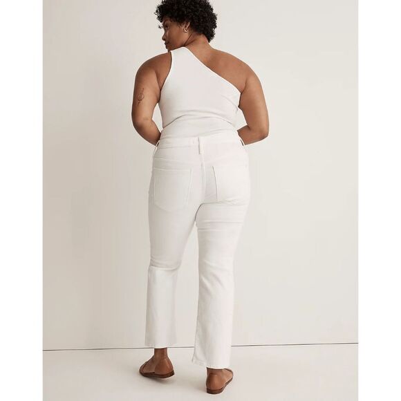 Madewell Kick Out Crop Jeans in‎ Pure White Size 33 NWT - Picture 2 of 13